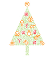 Christmas tree with gifts made of icons vector image