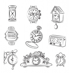 Watch and clocks vector image