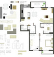 Flat projection furniture Set vector image