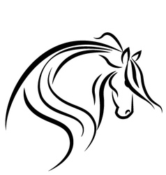 Horse stylized swoosh vector image