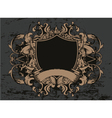 Shield with floral and grunge vector image