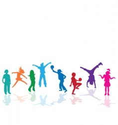 Jumping kids vector image