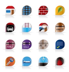 Realistic real estate icons vector image