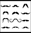 Black mustaches set vector image