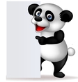 Panda with blank sign vector image