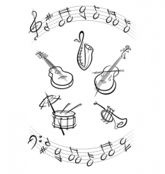 Musical instruments vector image