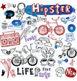 Hipsters doodle set vector image