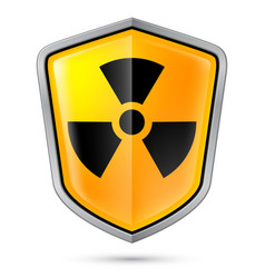 Warning sign on shield indicating of radiation Warning sign on shield indicating of radiation vector image