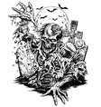 Zombie Comic Style Line Art vector image