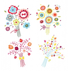 Set of colorful bouquets Set of colorful bouquets vector image