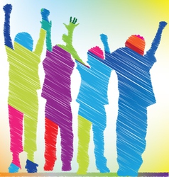 Sketch of little kids vector image