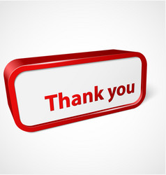Red abstract shiny banner thank you vector image