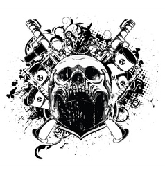 Vintage emblem with skull vector image