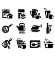 Kitchen and cooking icons vector image