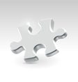 Silver jigsaw puzzle piece vector image