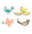 Set of cute birds vector image