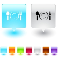 Dinner square button vector image