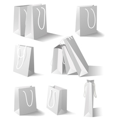 White paper bags set vector image