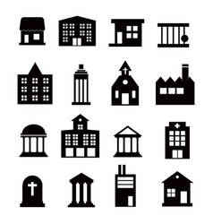 Buildings icons set Buildings icons set vector image