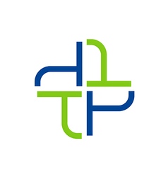 Abstract cross medic hospital logo vector image
