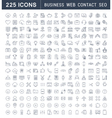 Set Flat Line Icons Business SEO WEB and Contact vector image