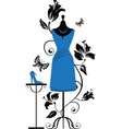 Mannequin for tailors with dress ang shoes vector image