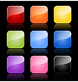 Glossy blank buttons in color variations vector image