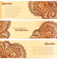 Ornate henna ornament vintage banners vector image