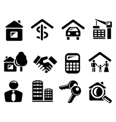 Real estate icons vector image