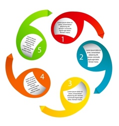 Concept of colorful circular banners with arrows vector image