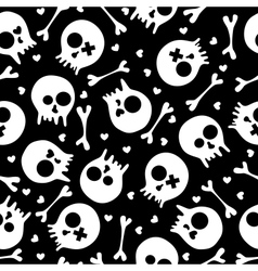 Skulls seamless pattern vector image