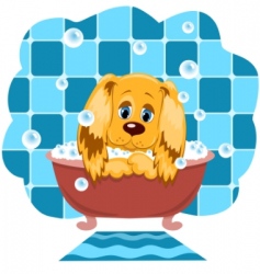 Dog bathes vector image