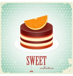 Vintage chocolate cake Vintage chocolate cake vector image