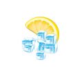 Lemon and ice cubes vector image