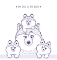 Family Husky silhouette Family Husky silhouette vector image