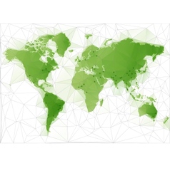 World Map with largest cities in the world vector image