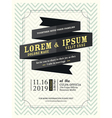 Ribbon banner Wedding invitation frame template vector image