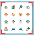 Real estate icons in a frame series vector image