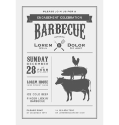 Vintage barbecue invitation card vector image