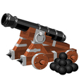 Old pirate ship cannon Old pirate ship cannon vector image