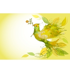 Flying Green Dove - horizontal background Flying Green Dove - horizontal background vector image