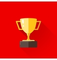 Vintage of a champions cup in flat style with long Vintage of a champions cup in flat style with long vector image