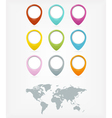 Colorful web buttons with world map vector image