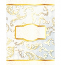 Beautiful vertical rococo wedding label vector image