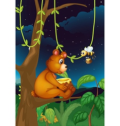 A bear and a bee vector image