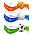 Set of banners with balls vector image