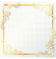Beautiful square rococo wedding frame vector image