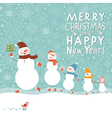Family of cute snowmen vector image