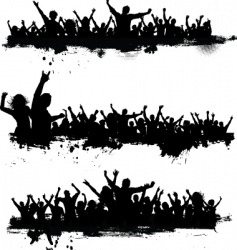 Grunge crowd vector image