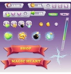 Big set of interface elements for computer games vector image